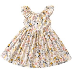 Summer Cotton Floral Sun Dress toddler girl